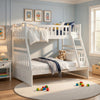 Goe Twin Over Full Bunk Bed | Side Ladder & Rails | Vintage White