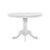 Soa Dining Table, Round Top, Turned Pedestal Base, White Wood 39"