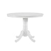 Soa Dining Table, Round Top, Turned Pedestal Base, White Wood 39"