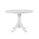 Soa Dining Table, Round Top, Turned Pedestal Base, White Wood 39"