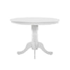 Soa Dining Table, Round Top, Turned Pedestal Base, White Wood 39"