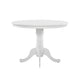 Soa Dining Table, Round Top, Turned Pedestal Base, White Wood 39"