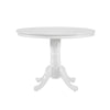 Soa Dining Table, Round Top, Turned Pedestal Base, White Wood 39"