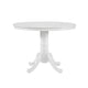 Soa Dining Table, Round Top, Turned Pedestal Base, White Wood 39"