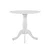 Beo Dining Table, Round Top, Turned Pedestal Base, White Wood 32"