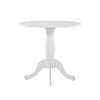 Beo Dining Table, Round Top, Turned Pedestal Base, White Wood 32"
