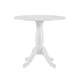 Beo Dining Table, Round Top, Turned Pedestal Base, White Wood 32"