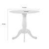 Beo Dining Table, Round Top, Turned Pedestal Base, White Wood 32"
