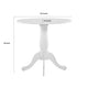 Beo Dining Table, Round Top, Turned Pedestal Base, White Wood 32"
