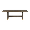 Greta Extendable Dining Table w Self-Storing Leaf, Gold, Brown 76-96"