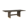 Greta Extendable Dining Table w Self-Storing Leaf, Gold, Brown 76-96"