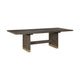 Greta Extendable Dining Table w Self-Storing Leaf, Gold, Brown 76-96"