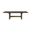 Greta Extendable Dining Table w Self-Storing Leaf, Gold, Brown 76-96"