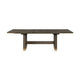 Greta Extendable Dining Table w Self-Storing Leaf, Gold, Brown 76-96"
