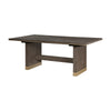Greta Extendable Dining Table w Self-Storing Leaf, Gold, Brown 76-96"