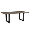 Hely Rectangular Dining Table, Sled Metal Base, Brown & Black 84"