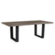 Hely Rectangular Dining Table, Sled Metal Base, Brown & Black 84"
