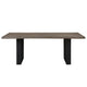 Hely Rectangular Dining Table, Sled Metal Base, Brown & Black 84"