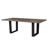 Hely Rectangular Dining Table, Sled Metal Base, Brown & Black 84"