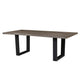 Hely Rectangular Dining Table, Sled Metal Base, Brown & Black 84"