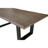 Hely Rectangular Dining Table, Sled Metal Base, Brown & Black 84"