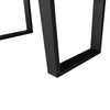 Hely Rectangular Dining Table, Sled Metal Base, Brown & Black 84"