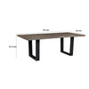 Hely Rectangular Dining Table, Sled Metal Base, Brown & Black 84"