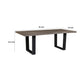 Hely Rectangular Dining Table, Sled Metal Base, Brown & Black 84"