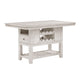 Vile Counter Height Table, 2 Wine Holder & Shelf, Farm White 60"