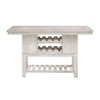 Vile Counter Height Table, 2 Wine Holder & Shelf, Farm White 60"