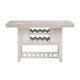 Vile Counter Height Table, 2 Wine Holder & Shelf, Farm White 60"