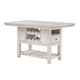 Vile Counter Height Table, 2 Wine Holder & Shelf, Farm White 60"