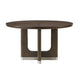 Lecy Dining Table, Round Top, Curved X Legs w Silver Base, Brown 54"