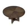 Lecy Dining Table, Round Top, Curved X Legs w Silver Base, Brown 54"