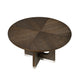 Lecy Dining Table, Round Top, Curved X Legs w Silver Base, Brown 54"
