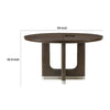 Lecy Dining Table, Round Top, Curved X Legs w Silver Base, Brown 54"