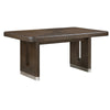 Lecy Dining Table w Leaf, 67-85" Extendable, Cutout Panel Legs Brown