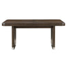 Lecy Dining Table w Leaf, 67-85" Extendable, Cutout Panel Legs Brown