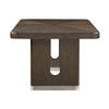 Lecy Dining Table w Leaf, 67-85" Extendable, Cutout Panel Legs Brown