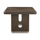Lecy Dining Table w Leaf, 67-85" Extendable, Cutout Panel Legs Brown