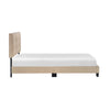 Viki Twin Bed, Height-Adjustable Headboard, Tufted Brown Velvet, Black