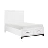 Thiem Full Bed w Footboard Storage, Picture Frame Molding, Black White