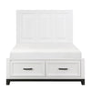 Thiem Full Bed w Footboard Storage, Picture Frame Molding, Black White