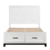 Thiem Full Bed w Footboard Storage, Picture Frame Molding, Black White