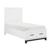 Thiem Twin Bed w Footboard Storage, Picture Frame Molding, Black White