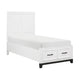 Thiem Twin Bed w Footboard Storage, Picture Frame Molding, Black White