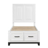Thiem Twin Bed w Footboard Storage, Picture Frame Molding, Black White