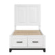 Thiem Twin Bed w Footboard Storage, Picture Frame Molding, Black White