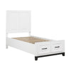 Thiem Twin Bed w Footboard Storage, Picture Frame Molding, Black White