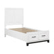 Thiem Twin Bed w Footboard Storage, Picture Frame Molding, Black White
